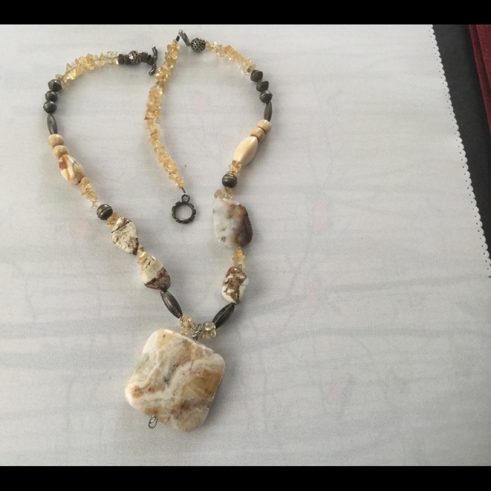Jasper and citrine necklace
